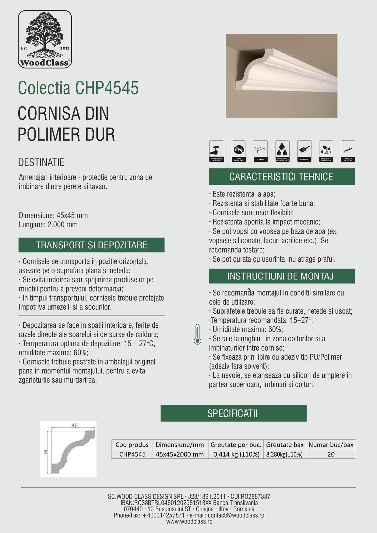 Cornisă Polimer CHP4550