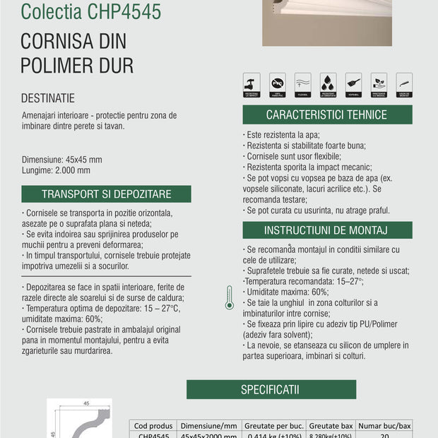 Cornisă Polimer CHP4550