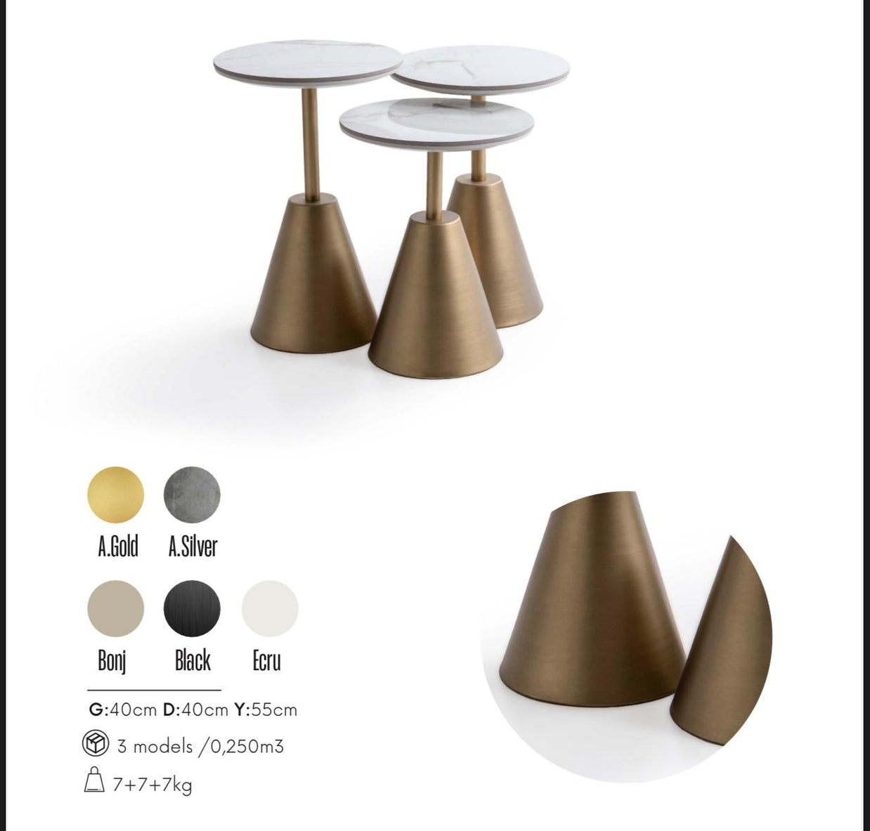 Set Măsuțe de Cafea Aera Cone