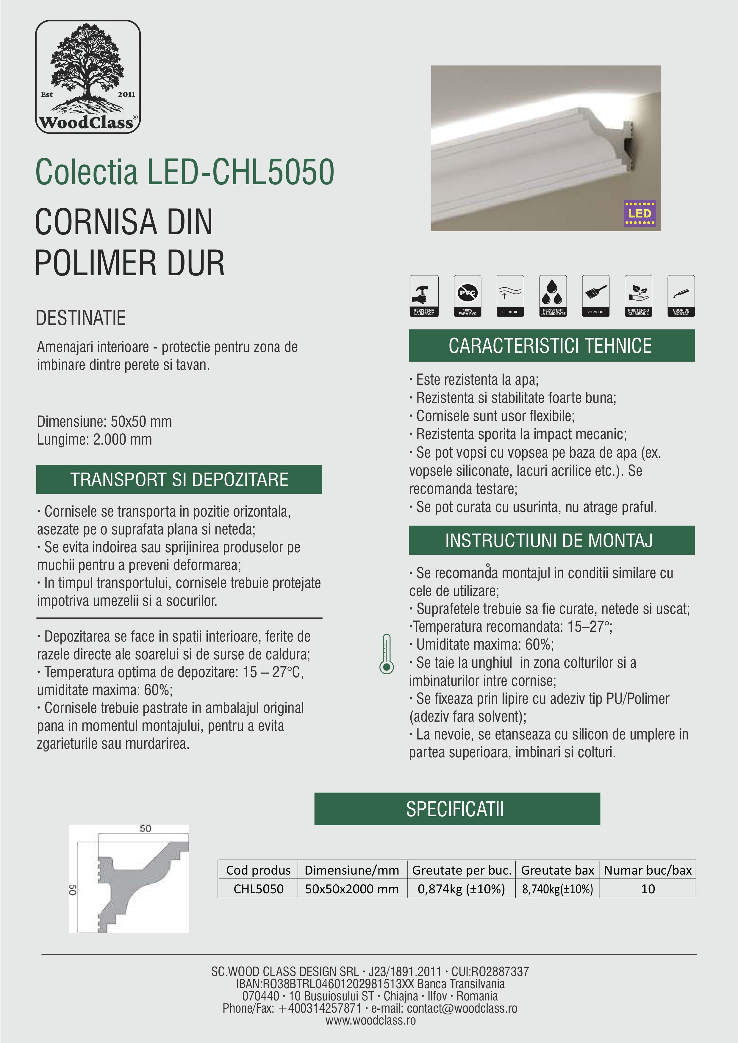 Cornisă Polimer CHL5050