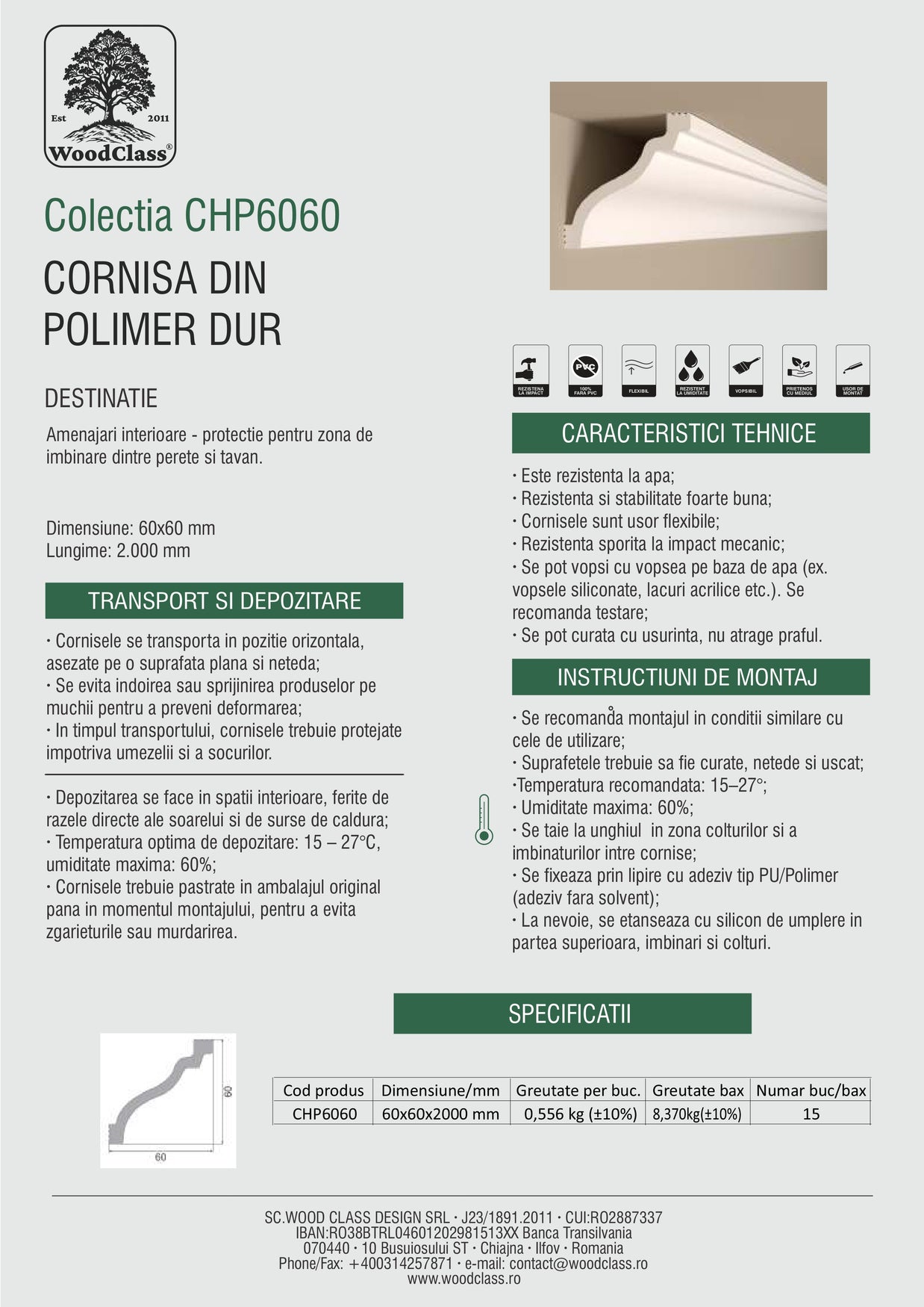 Cornisă Polimer CHP6060